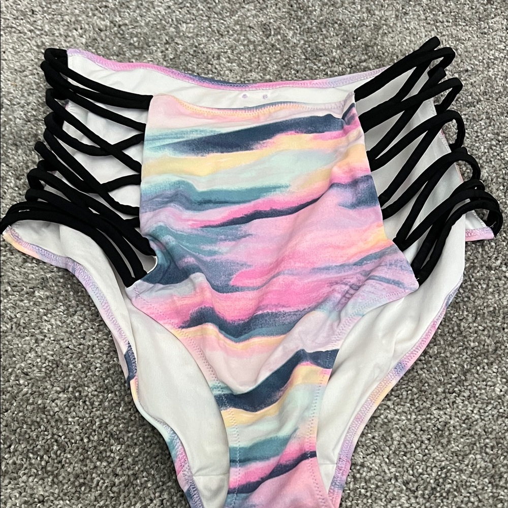 PINK Victoria's Secret Multicolor Striped Bikini Bottom